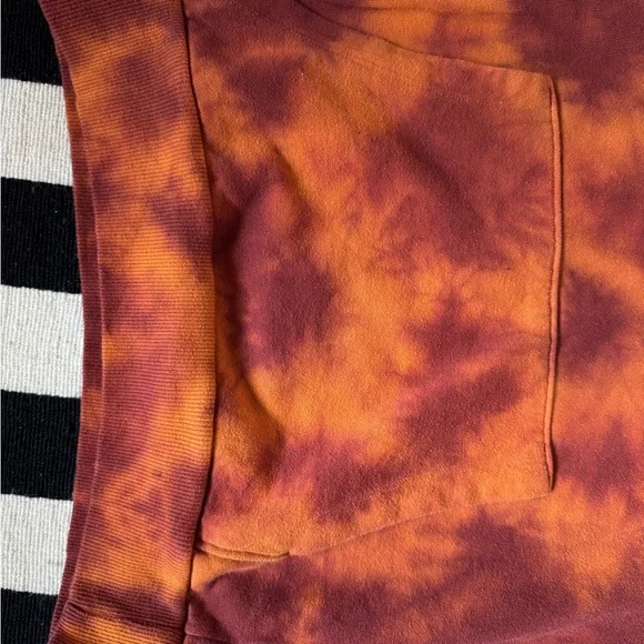 Men's Tie-Dye Hoodie - Orange and Brown No boundaries - Picture 4 of 5
